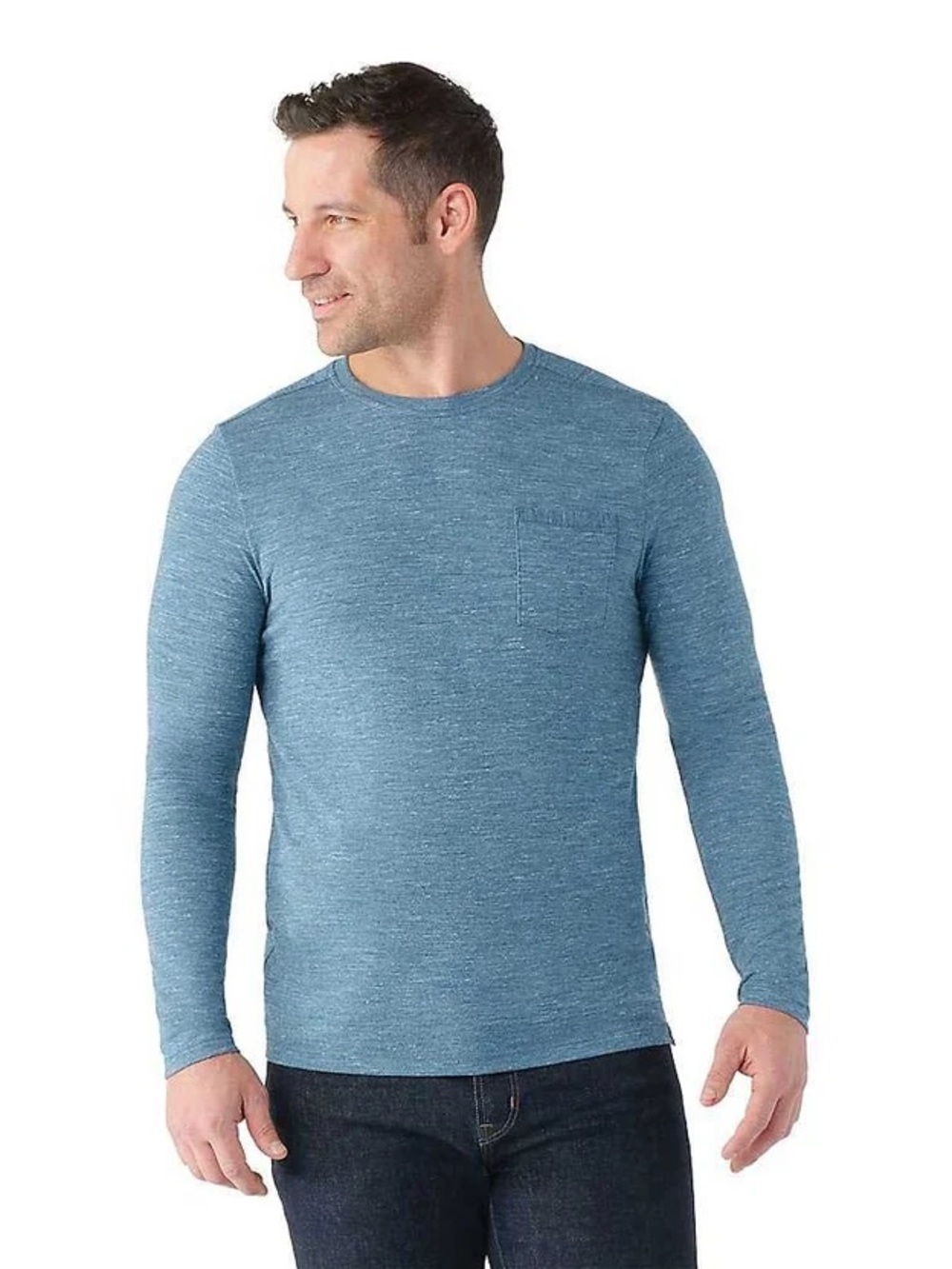 Smartwool Everyday Merino Long-Sleeve Pocket T-Shirt Teal Heather Size Large